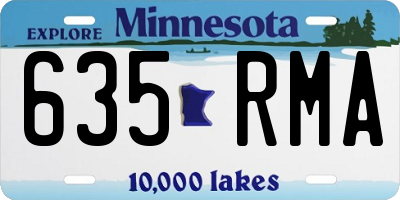 MN license plate 635RMA