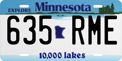 MN license plate 635RME
