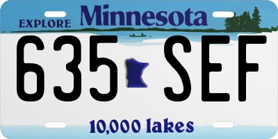 MN license plate 635SEF