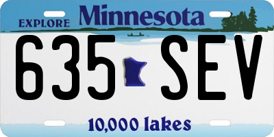 MN license plate 635SEV