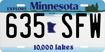 MN license plate 635SFW