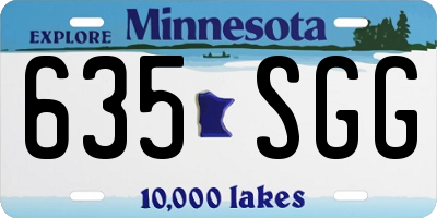 MN license plate 635SGG