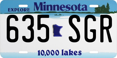 MN license plate 635SGR