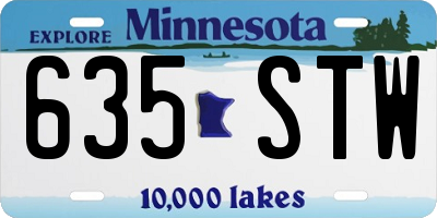 MN license plate 635STW