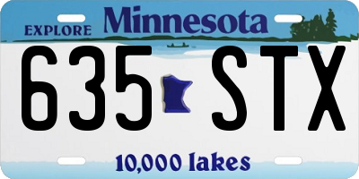 MN license plate 635STX