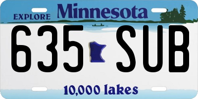 MN license plate 635SUB