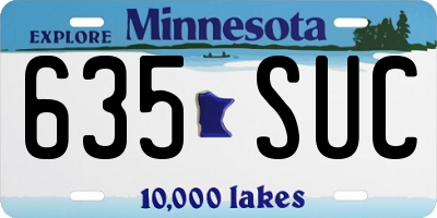 MN license plate 635SUC