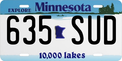 MN license plate 635SUD