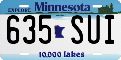 MN license plate 635SUI
