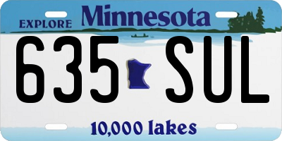 MN license plate 635SUL