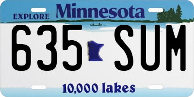 MN license plate 635SUM