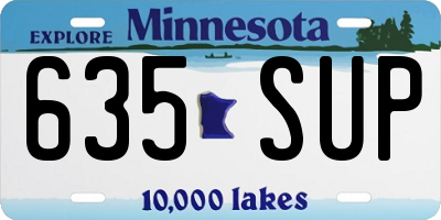 MN license plate 635SUP