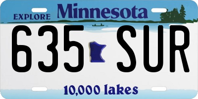 MN license plate 635SUR