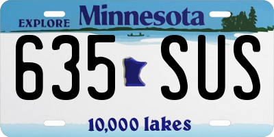 MN license plate 635SUS