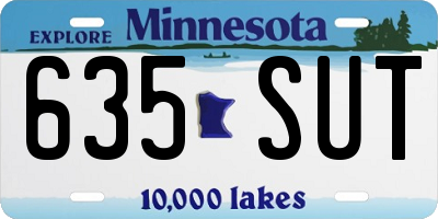MN license plate 635SUT