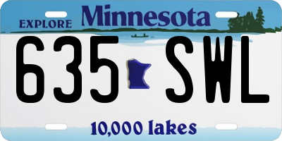 MN license plate 635SWL