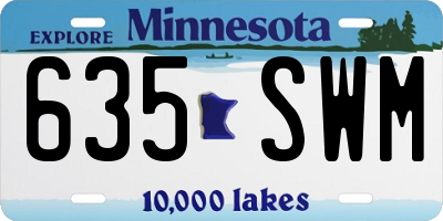 MN license plate 635SWM
