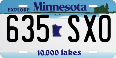 MN license plate 635SXO