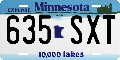 MN license plate 635SXT