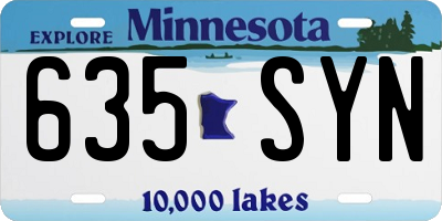 MN license plate 635SYN