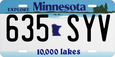 MN license plate 635SYV