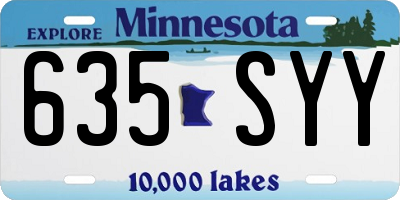 MN license plate 635SYY