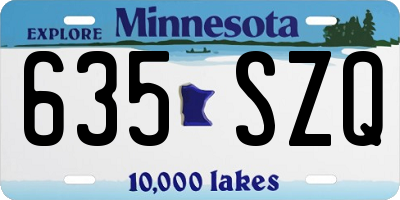 MN license plate 635SZQ