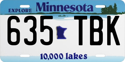 MN license plate 635TBK