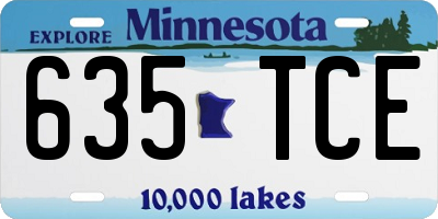 MN license plate 635TCE