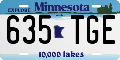 MN license plate 635TGE