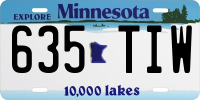 MN license plate 635TIW