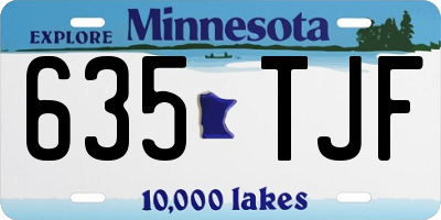 MN license plate 635TJF