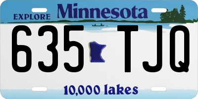 MN license plate 635TJQ