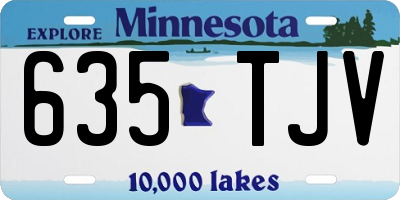 MN license plate 635TJV