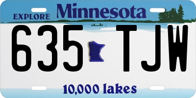 MN license plate 635TJW