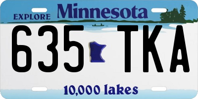 MN license plate 635TKA