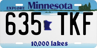 MN license plate 635TKF