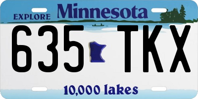 MN license plate 635TKX