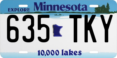 MN license plate 635TKY