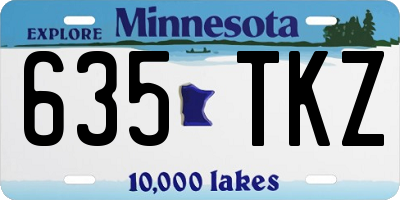 MN license plate 635TKZ