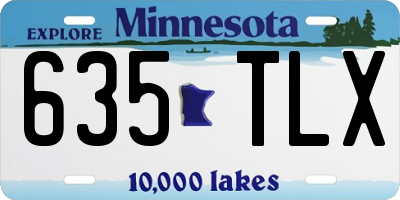 MN license plate 635TLX