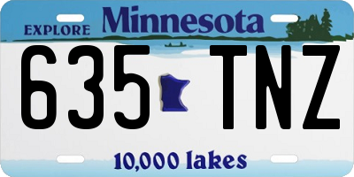 MN license plate 635TNZ