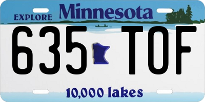 MN license plate 635TOF