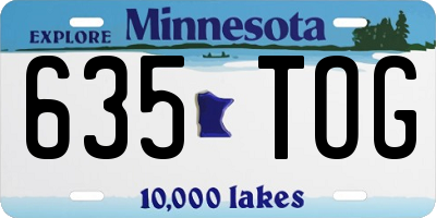 MN license plate 635TOG