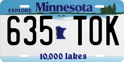 MN license plate 635TOK