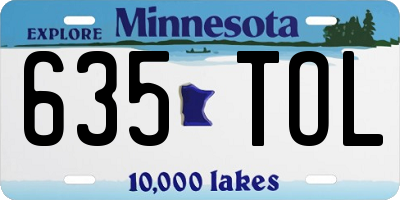 MN license plate 635TOL