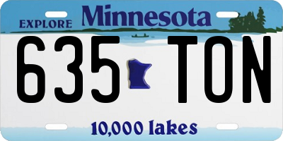 MN license plate 635TON