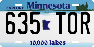 MN license plate 635TOR