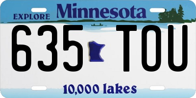 MN license plate 635TOU