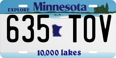 MN license plate 635TOV